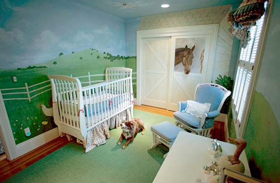 Фото: фотообои для комнаты новорожденного